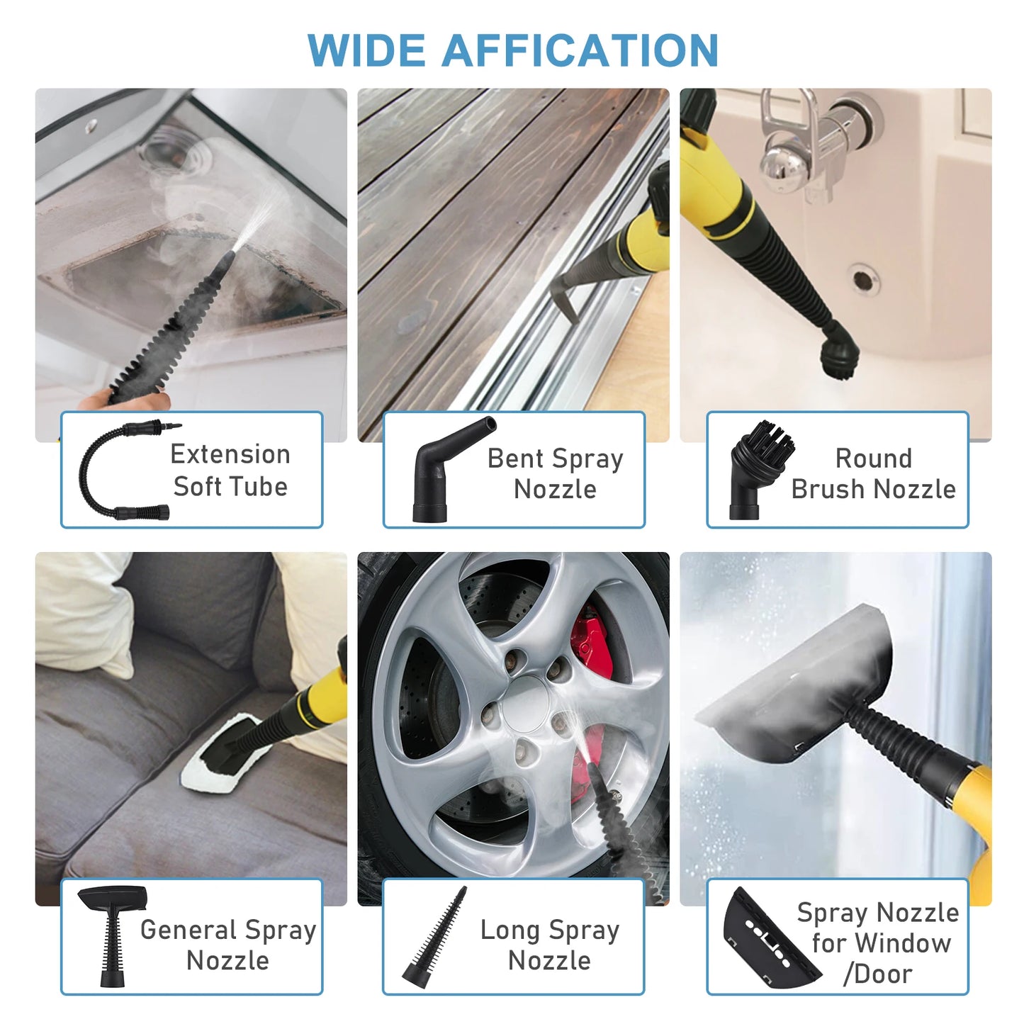 Handheld Steam Cleaner for Home 1050W High Temperature Pressurized Steam Cleaning Machine with 9PCS Accessory Steamers