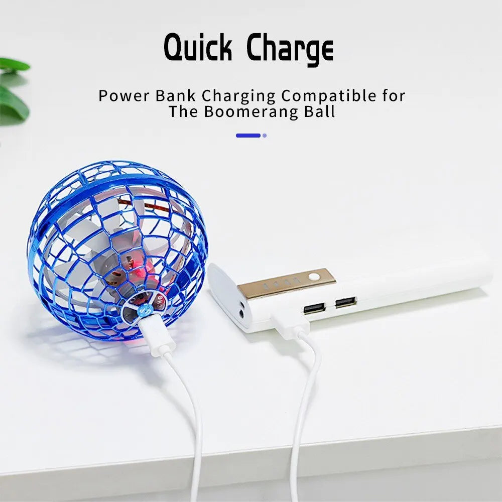 Induction Rotating Hover Fly Ball With LED Light Boomerang Ball Interactive Game Indoor and Outdoor Fingertip Toy Family Gift