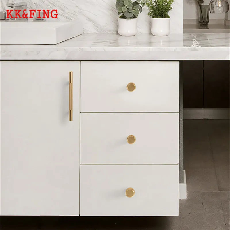 KK&FING Modern Aluminum Alloy Black Gold Kitchen Cabinet Handles and Knobs Drawer Handles Wardrobe Door Pulls Furniture Hardware