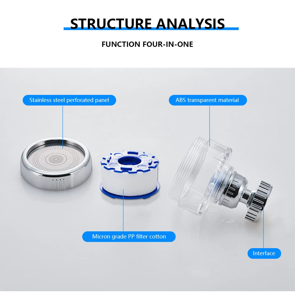 Kitchen Faucet Water Filter For Bathroom Shower Kitchen 360° Tap Water Purifier Water Purification Remove Heavy Metal Impurity
