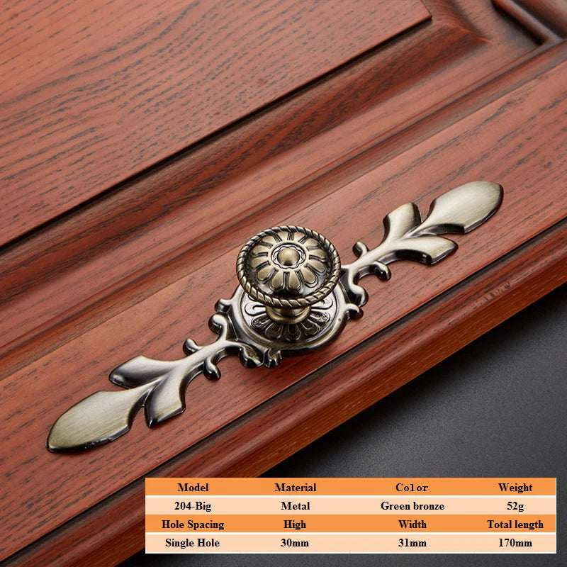 LSTABAN European Antique Door Handle Drawer Zinc Alloy Simple Wardrobe Furniture Accessories Ancient Green Cabinet Handle