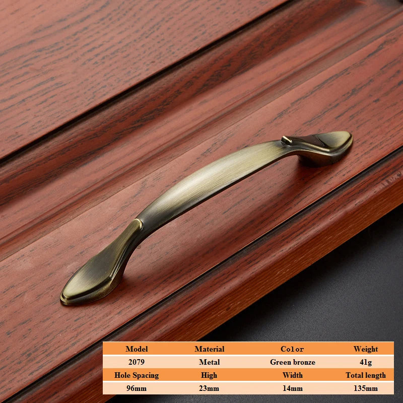 LSTABAN European Antique Door Handle Drawer Zinc Alloy Simple Wardrobe Furniture Accessories Ancient Green Cabinet Handle
