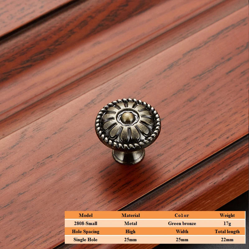 LSTABAN European Antique Door Handle Drawer Zinc Alloy Simple Wardrobe Furniture Accessories Ancient Green Cabinet Handle