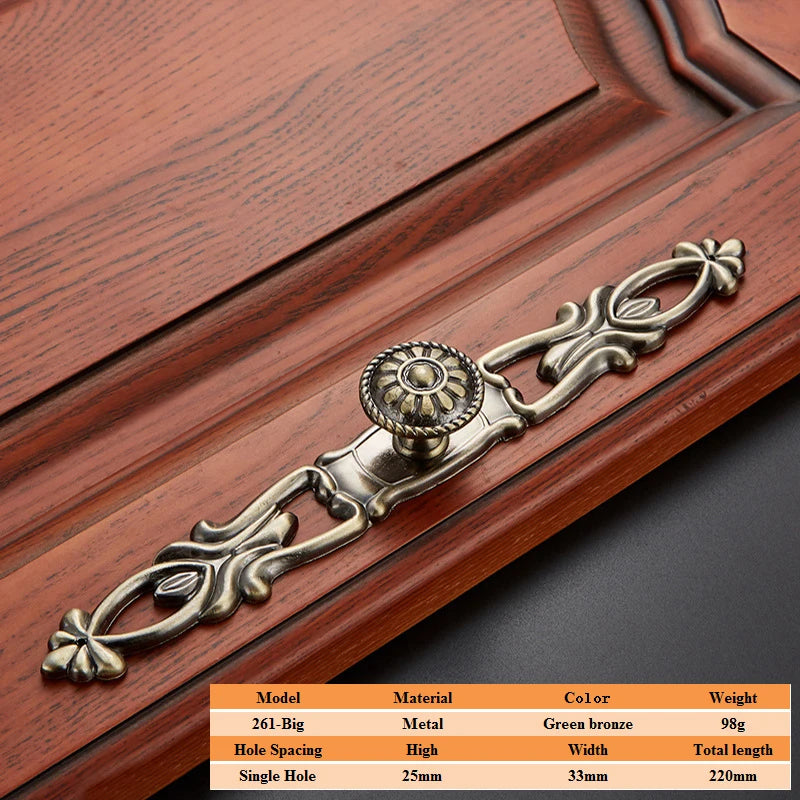 LSTABAN European Antique Door Handle Drawer Zinc Alloy Simple Wardrobe Furniture Accessories Ancient Green Cabinet Handle