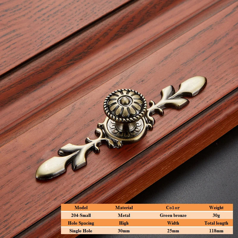 LSTABAN European Antique Door Handle Drawer Zinc Alloy Simple Wardrobe Furniture Accessories Ancient Green Cabinet Handle