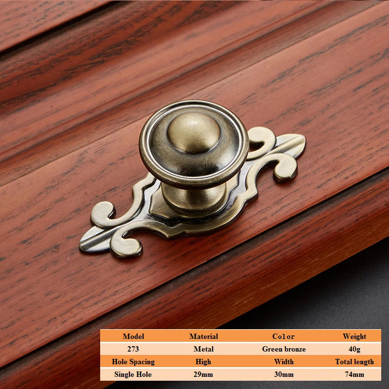 LSTABAN European Antique Door Handle Drawer Zinc Alloy Simple Wardrobe Furniture Accessories Ancient Green Cabinet Handle
