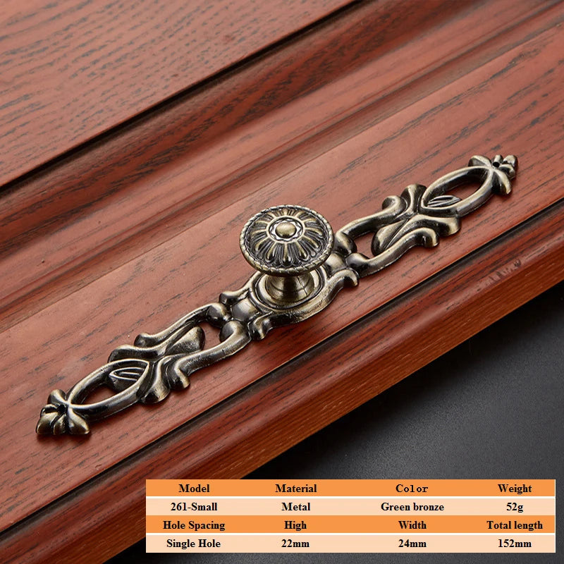LSTABAN European Antique Door Handle Drawer Zinc Alloy Simple Wardrobe Furniture Accessories Ancient Green Cabinet Handle