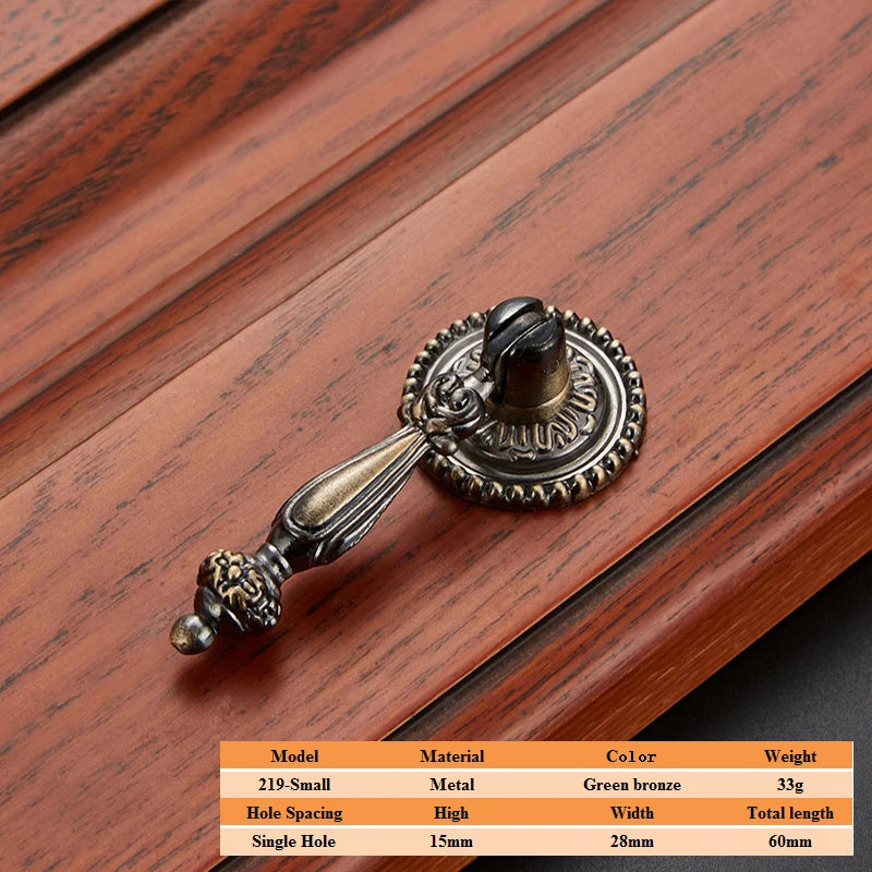 LSTABAN European Antique Door Handle Drawer Zinc Alloy Simple Wardrobe Furniture Accessories Ancient Green Cabinet Handle