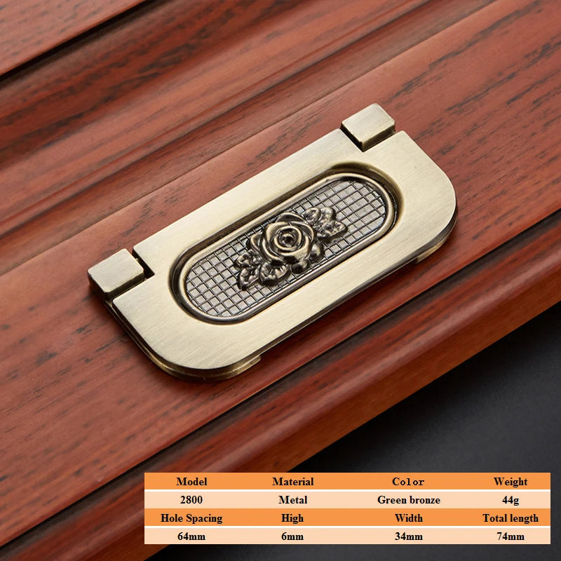 LSTABAN European Antique Door Handle Drawer Zinc Alloy Simple Wardrobe Furniture Accessories Ancient Green Cabinet Handle