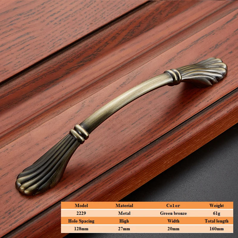 LSTABAN European Antique Door Handle Drawer Zinc Alloy Simple Wardrobe Furniture Accessories Ancient Green Cabinet Handle