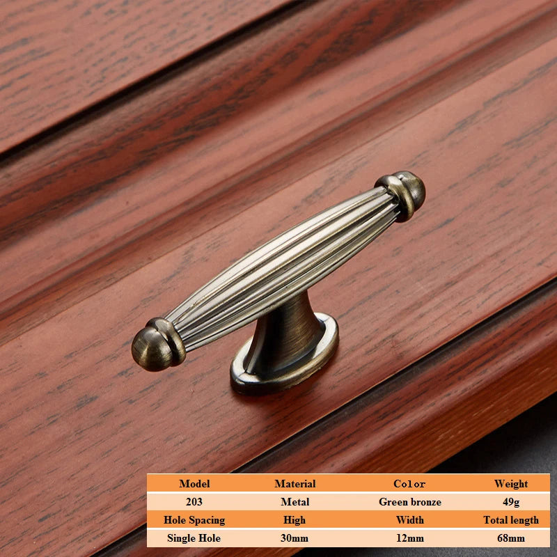 LSTABAN European Antique Door Handle Drawer Zinc Alloy Simple Wardrobe Furniture Accessories Ancient Green Cabinet Handle