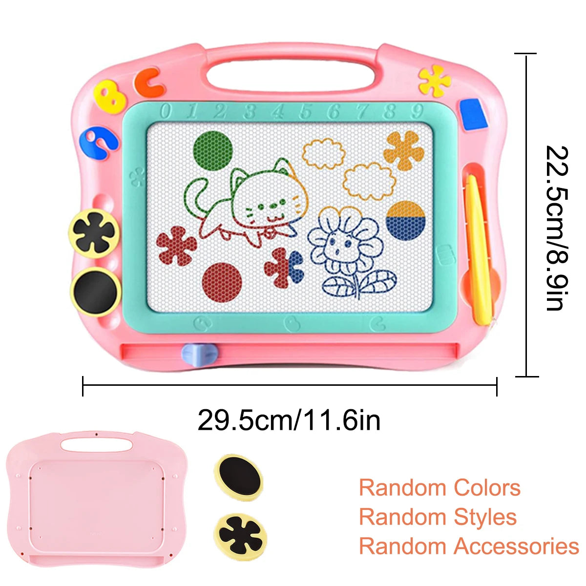 Magnetic Drawing Board for Kids Large Doodle Board with Magnet Beads and Pen Montessori Educational Drawing Toys Gift