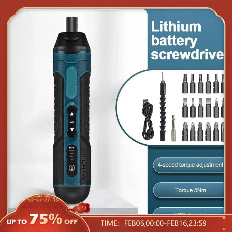 Mini Cordless Electric Screwdriver Rechargeable 1300mah Adjustment Power Drill Multi-function Disassembly Torque Repair Tools
