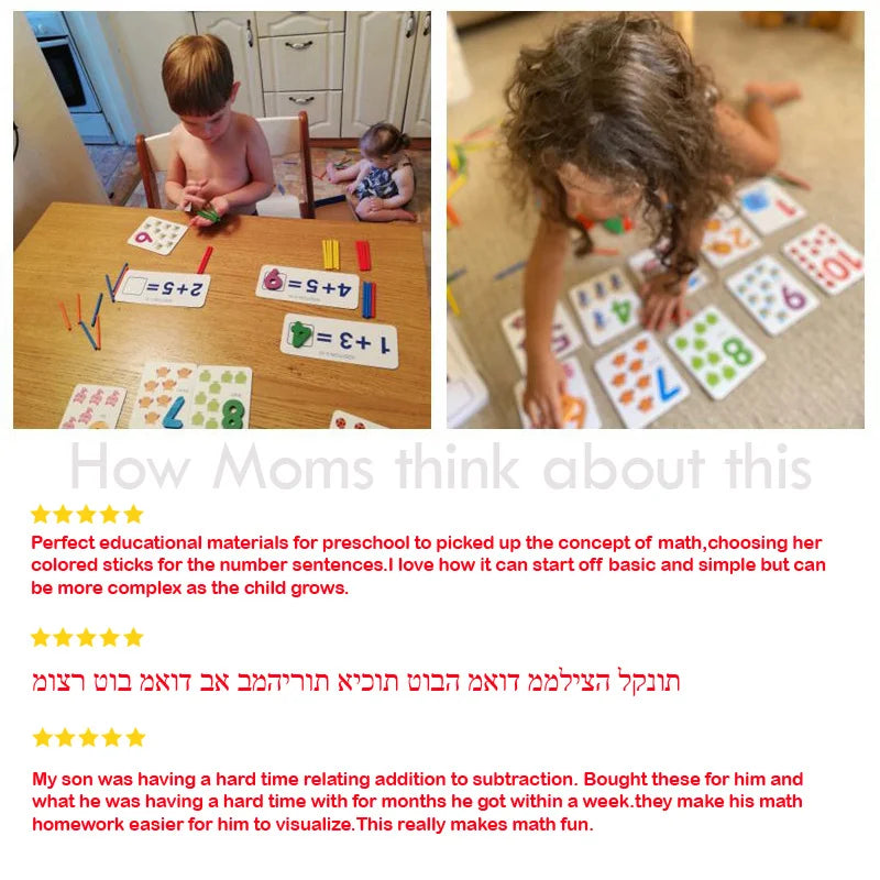 Montessori Math Toys For Children Kids Early Educational Toys Counting Wooden Sticker Kids Number Cognition Birthday Gift