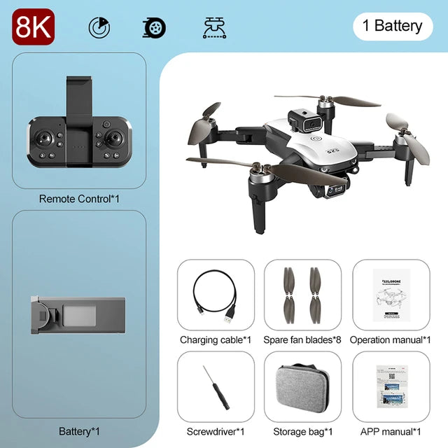 New S2S Drone 8K HD Dual Camera Brushless Motor Obstacle Avoidance Dron RC Helicopter Professional Foldable Quadcopter Toy