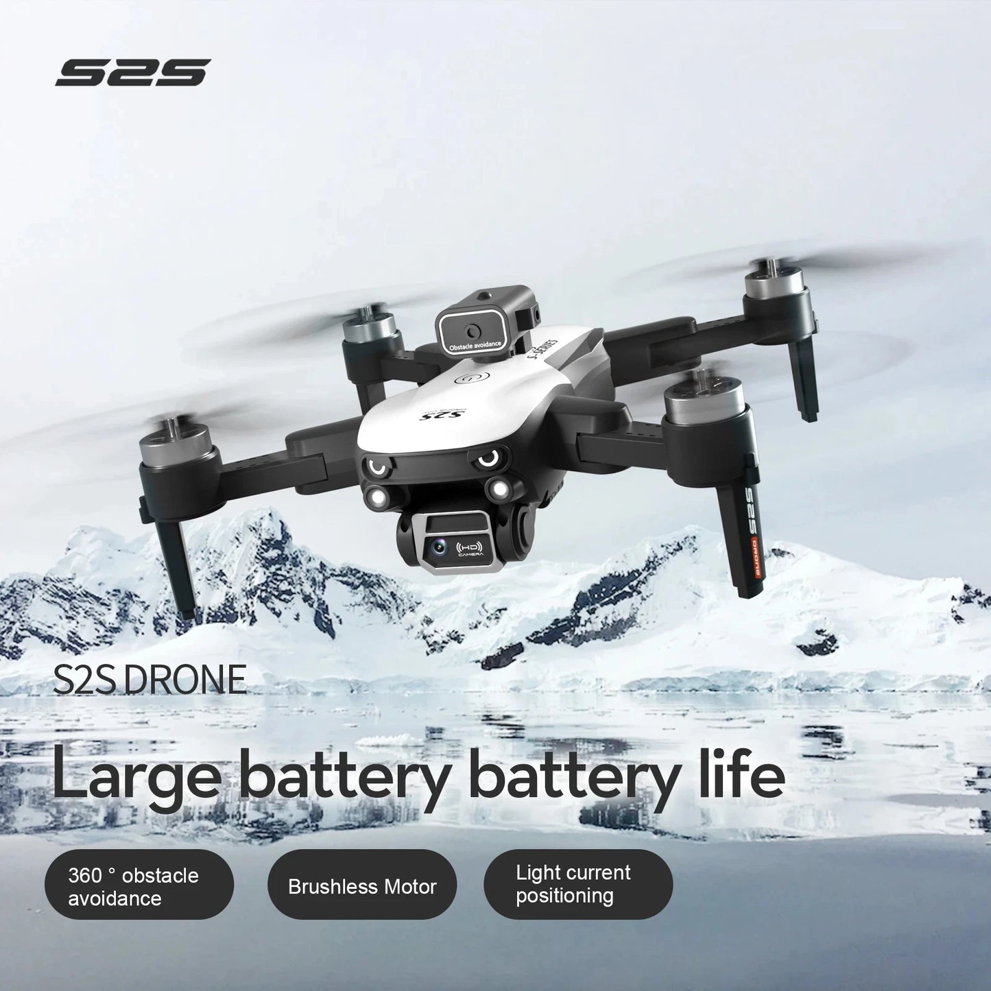 New S2S Drone 8K HD Dual Camera Brushless Motor Obstacle Avoidance Dron RC Helicopter Professional Foldable Quadcopter Toy
