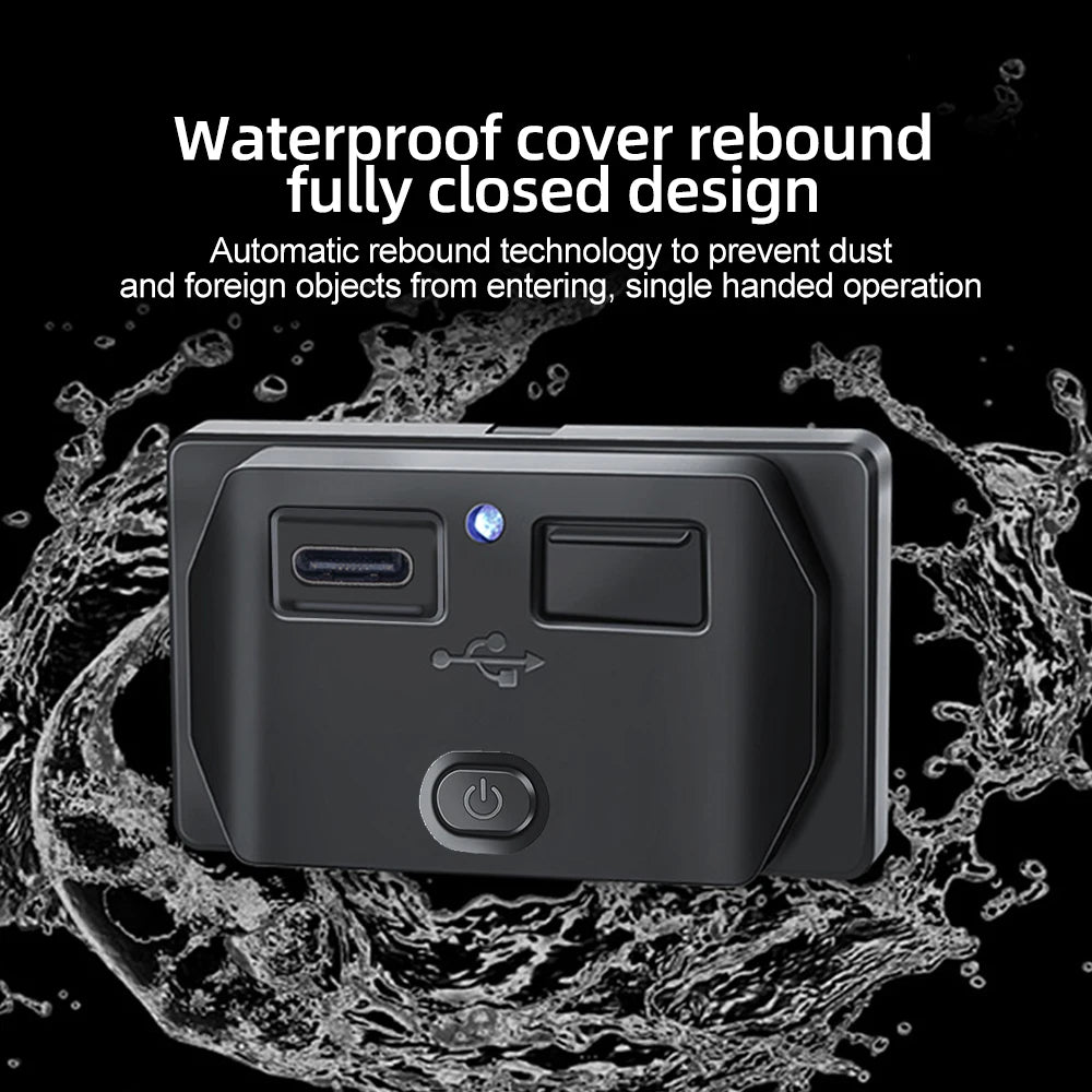 PD Type C QC 3.0 USB Fast Charger Socket with Switch LED Light Power Outlet Quick Charge for 12V 24V Car Motorcycle RV Boat