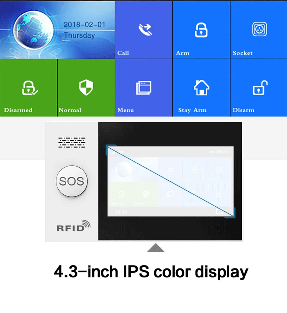 PGST PG-107 Tuya Wireless Home WIFI GSM Home Security With Motion Detector Sensor Burglar Alarm System APP Control Support Alexa