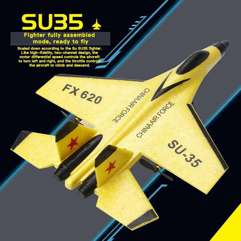 RC Plane SU35 2.4G With LED Lights Aircraft Remote Control Flying Model Glider Airplane SU57 EPP Foam Toys For Children Gifts
