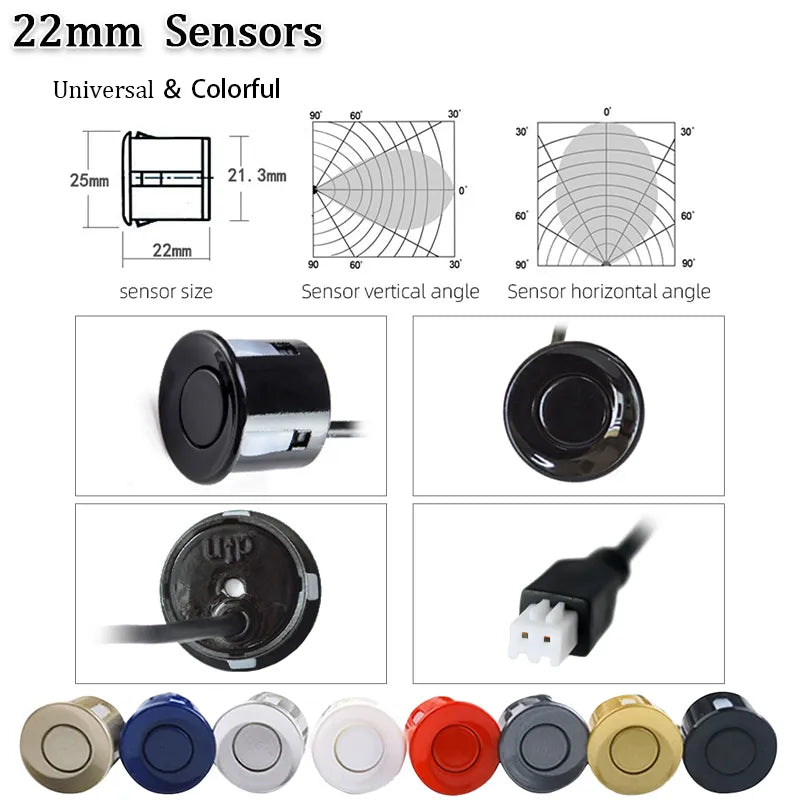 SINOVCLE 4 Sensors Buzzer 22mm Car Parking Sensor Kit Reverse Backup Radar Sound Alert Indicator Probe System 12V Free Shipping