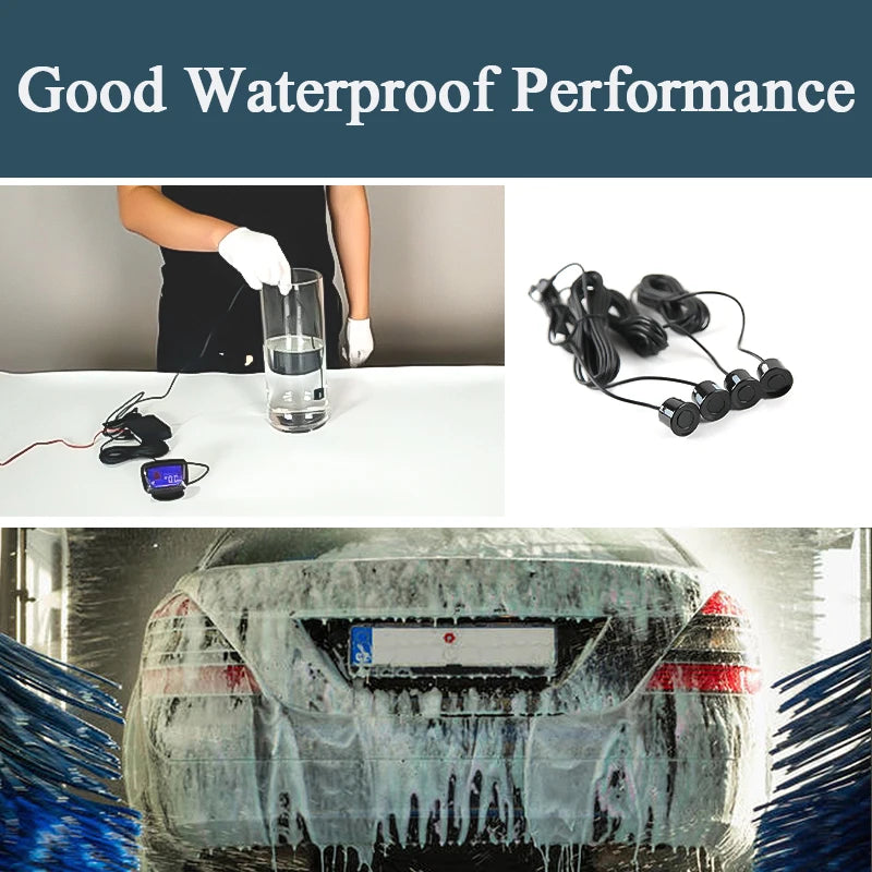 SINOVCLE 4 Sensors Buzzer 22mm Car Parking Sensor Kit Reverse Backup Radar Sound Alert Indicator Probe System 12V Free Shipping