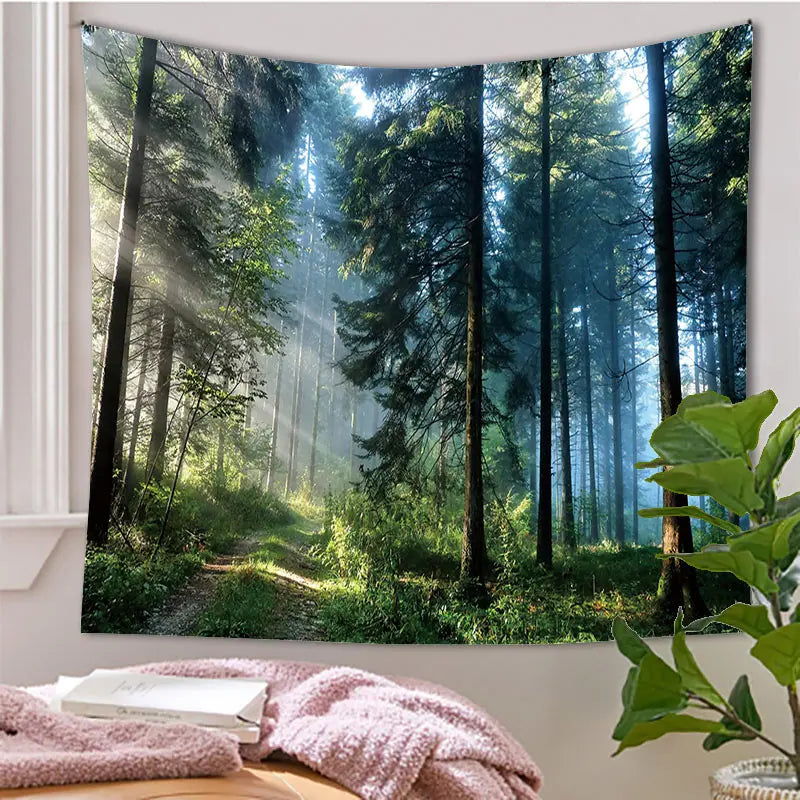 Scene Tree Forest Tapestry Tree Tapices Room Wall Art Home House Bedroom Aesthetic Decor For 2023 Tapiz Y2k Arazzi Hanging