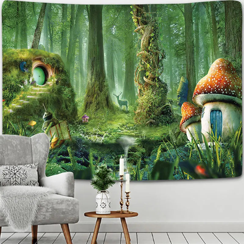 Scene Tree Forest Tapestry Tree Tapices Room Wall Art Home House Bedroom Aesthetic Decor For 2023 Tapiz Y2k Arazzi Hanging