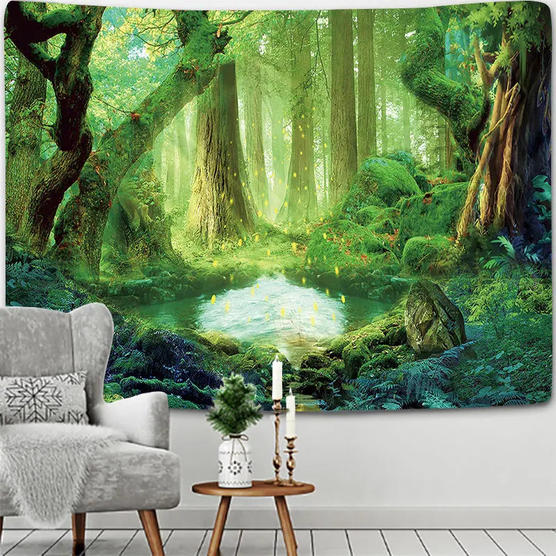 Scene Tree Forest Tapestry Tree Tapices Room Wall Art Home House Bedroom Aesthetic Decor For 2023 Tapiz Y2k Arazzi Hanging