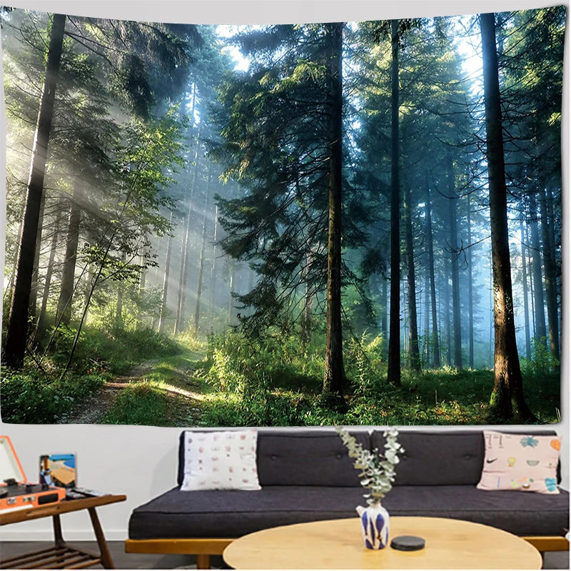 Scene Tree Forest Tapestry Tree Tapices Room Wall Art Home House Bedroom Aesthetic Decor For 2023 Tapiz Y2k Arazzi Hanging