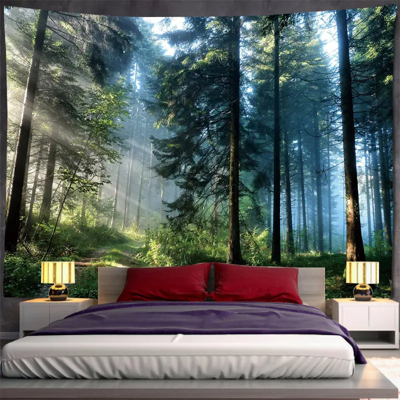 Scene Tree Forest Tapestry Tree Tapices Room Wall Art Home House Bedroom Aesthetic Decor For 2023 Tapiz Y2k Arazzi Hanging