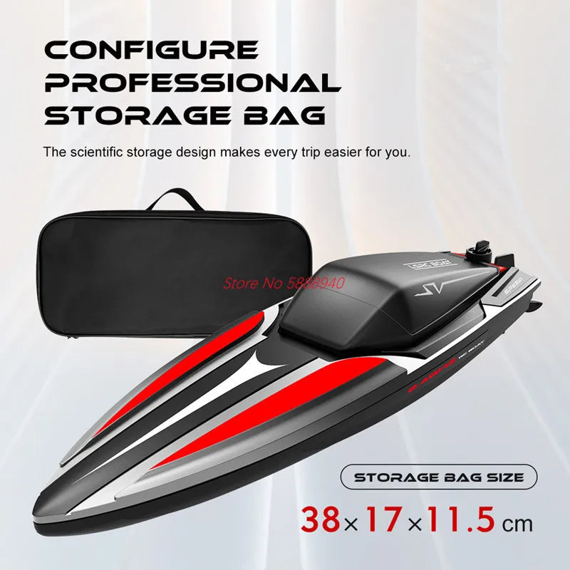 Summer Water 35CM Big Remote Control Ship Boat 2.4G 100M 25KM/H Water Sensor Electric High Speed Racing Rowing RC Boat Kids Toy
