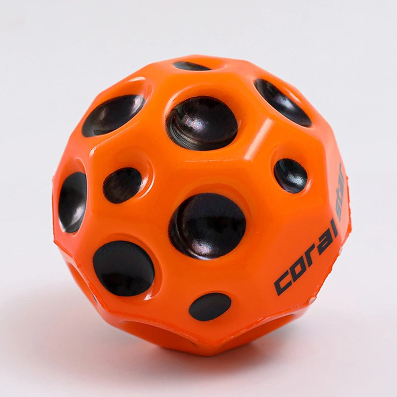 Useful Hole Ball Soft Bouncy Ball Anti-fall Moon Shape Porous Bouncy Ball Kids Indoor Toy Ergonomic Design