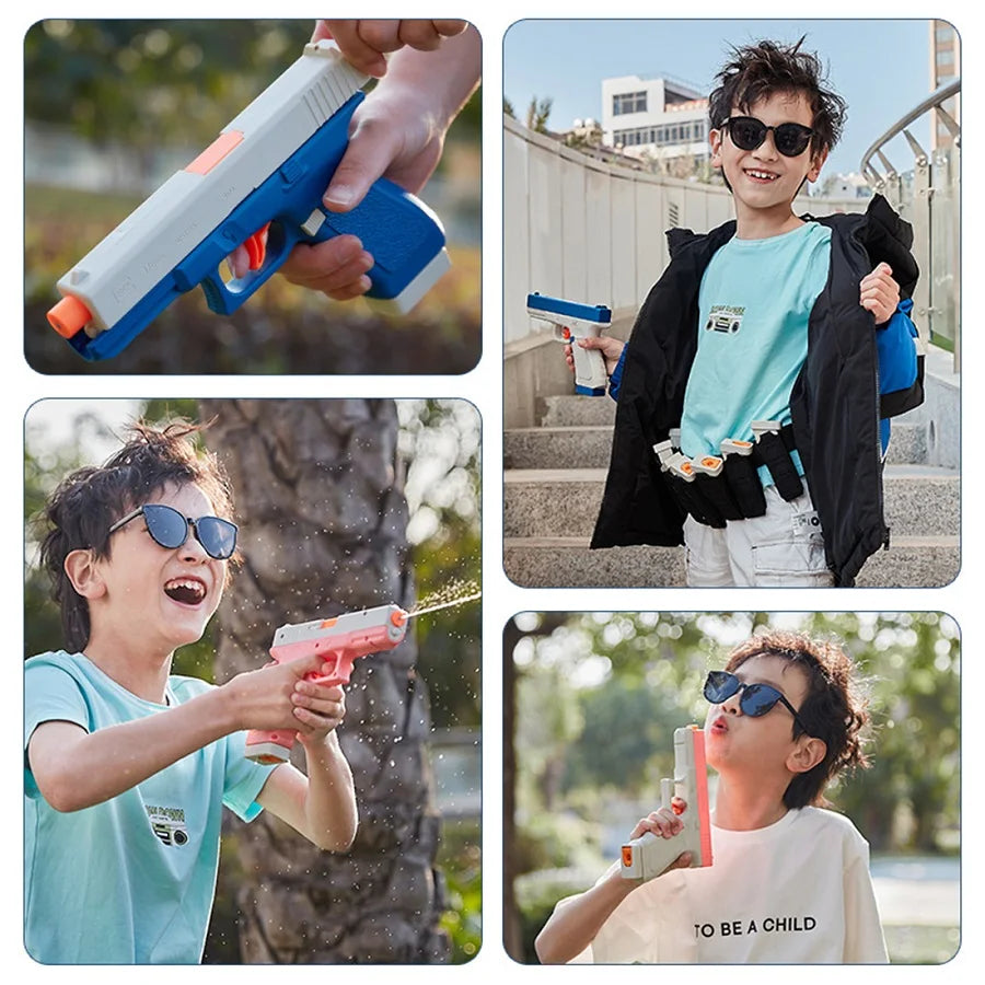 Water Gun Electric Glock Pistol Shooting Toy Full Automatic Summer Beach Outdoor Fun Toy For Children Boys Girls Adults Gift