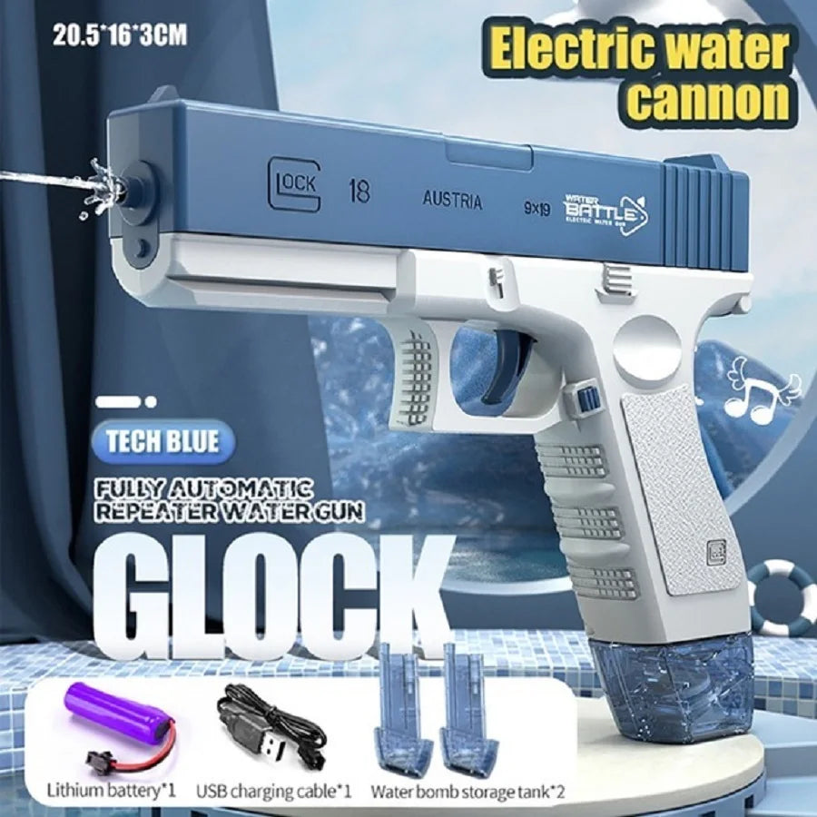Water Gun Electric Glock Pistol Shooting Toy Full Automatic Summer Beach Outdoor Fun Toy For Children Boys Girls Adults Gift
