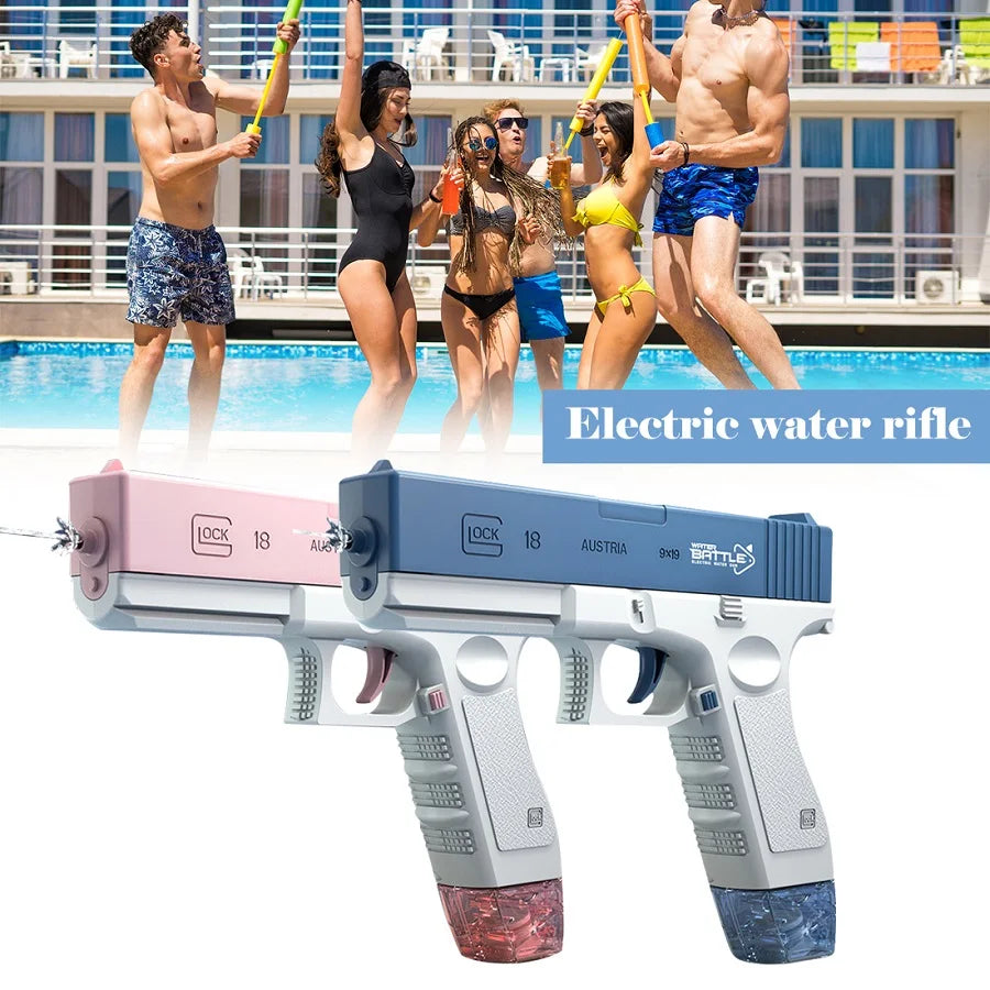 Water Gun Electric Glock Pistol Shooting Toy Full Automatic Summer Beach Outdoor Fun Toy For Children Boys Girls Adults Gift