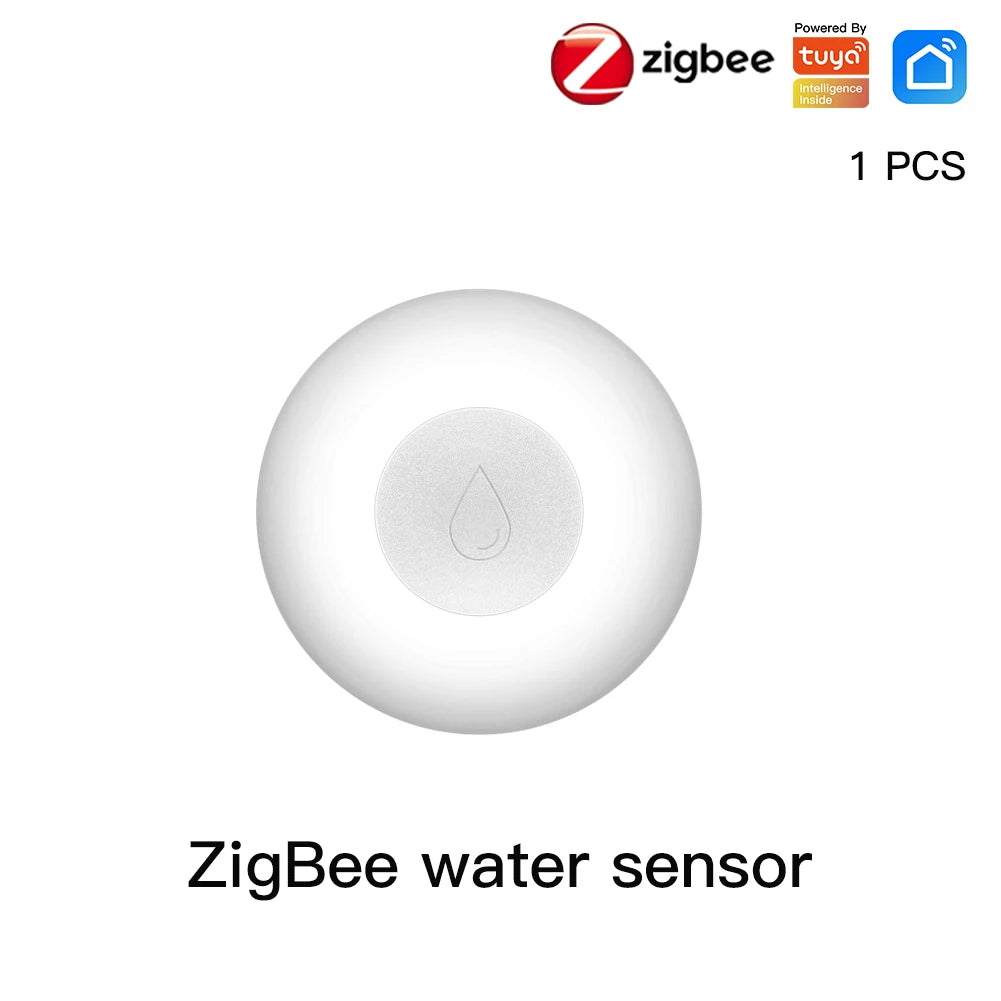 ZigBee Flood Sensor Water Leakage Detector Water Tank Full Alert Overflow Security Alarm System Tuya Smart App Remote Control