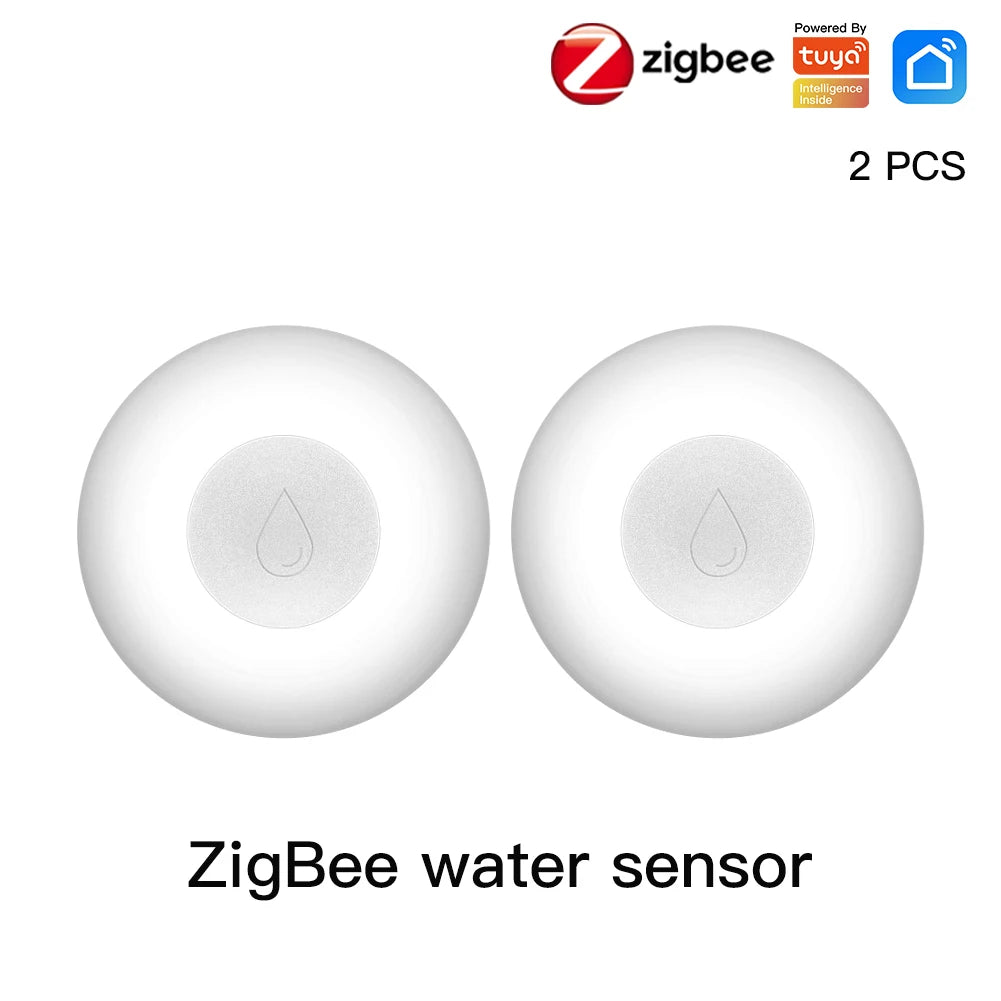 ZigBee Flood Sensor Water Leakage Detector Water Tank Full Alert Overflow Security Alarm System Tuya Smart App Remote Control
