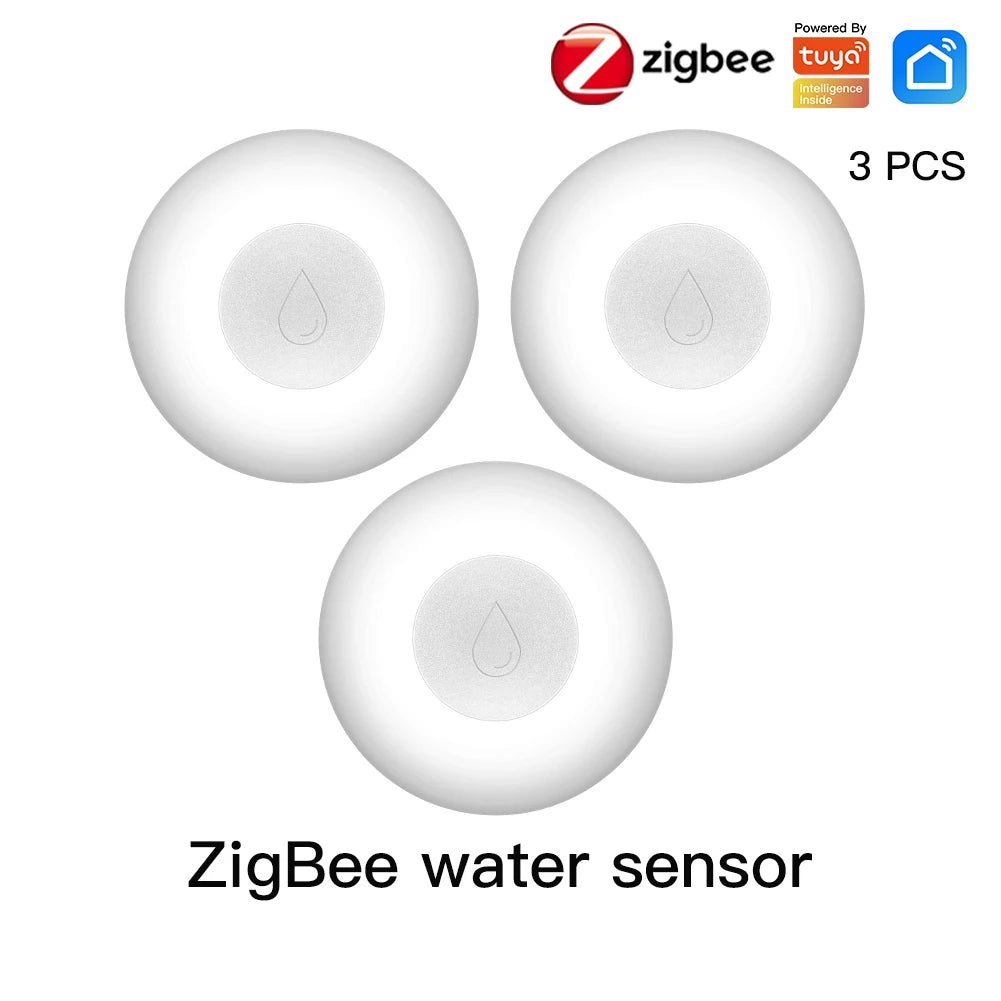 ZigBee Flood Sensor Water Leakage Detector Water Tank Full Alert Overflow Security Alarm System Tuya Smart App Remote Control