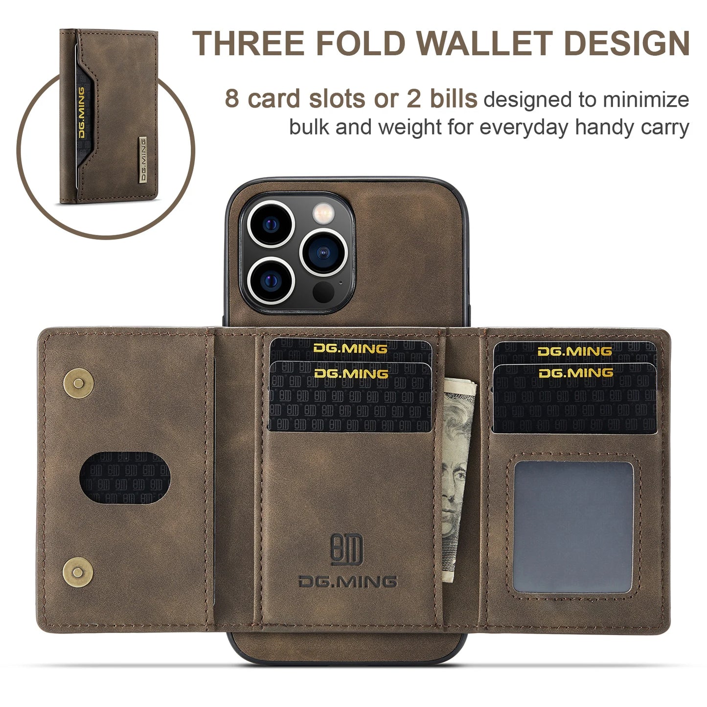 2 in 1 Detachable Wallet Case with Card Holder for IPhone 13 Mini 15 14 13 12 Pro Max XS X XR 7 8 Plus Leather Shockproof Cover