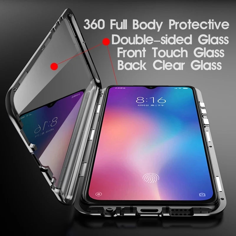 360 ° Full Protected Metal Magnetic Phone Case For Samsung Galaxy S24 Ultra Plus S23FE Double-Sided Glass Bumper Cover