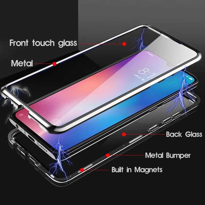 360 ° Full Protected Metal Magnetic Phone Case For Samsung Galaxy S24 Ultra Plus S23FE Double-Sided Glass Bumper Cover