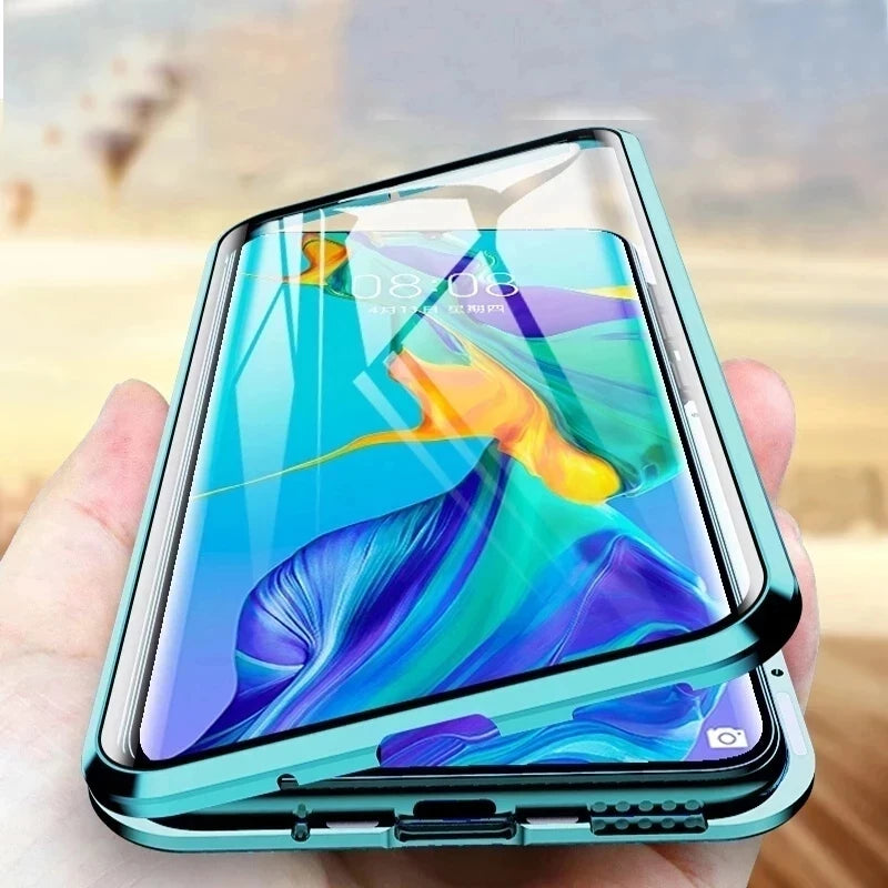 360 ° Full Protected Metal Magnetic Phone Case For Samsung Galaxy S24 Ultra Plus S23FE Double-Sided Glass Bumper Cover