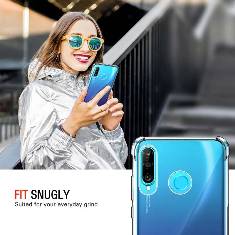 Clear Case For Huawei P30 Lite P20 Plus P30 P40 Lite E P50 P60 Pro Thick Shockproof Silicone Phone Cover Funda