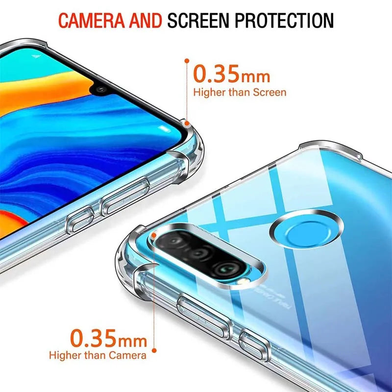 Clear Case For Huawei P30 Lite P20 Plus P30 P40 Lite E P50 P60 Pro Thick Shockproof Silicone Phone Cover Funda