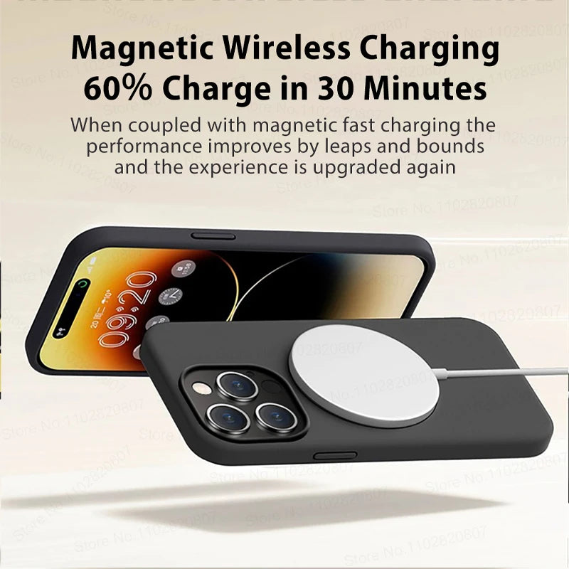 For Magsafe Original Magnetic Cases For iPhone 15 14 13 12 11 Pro Max Plus Wireless Charge Case Liquid Silicone Cover Accessory