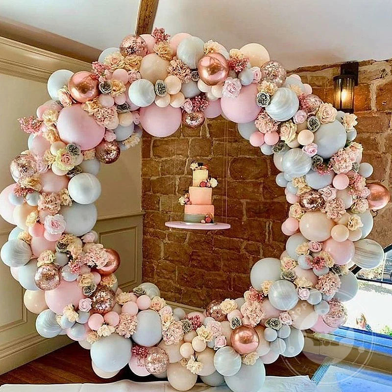 Heart Shaped Round Balloon Arch Support Wreath Wedding Birthday Party Decoration Baby Shower Background New Year Christmas Decor