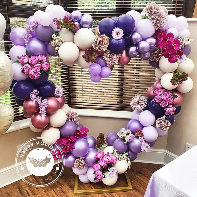 Heart Shaped Round Balloon Arch Support Wreath Wedding Birthday Party Decoration Baby Shower Background New Year Christmas Decor