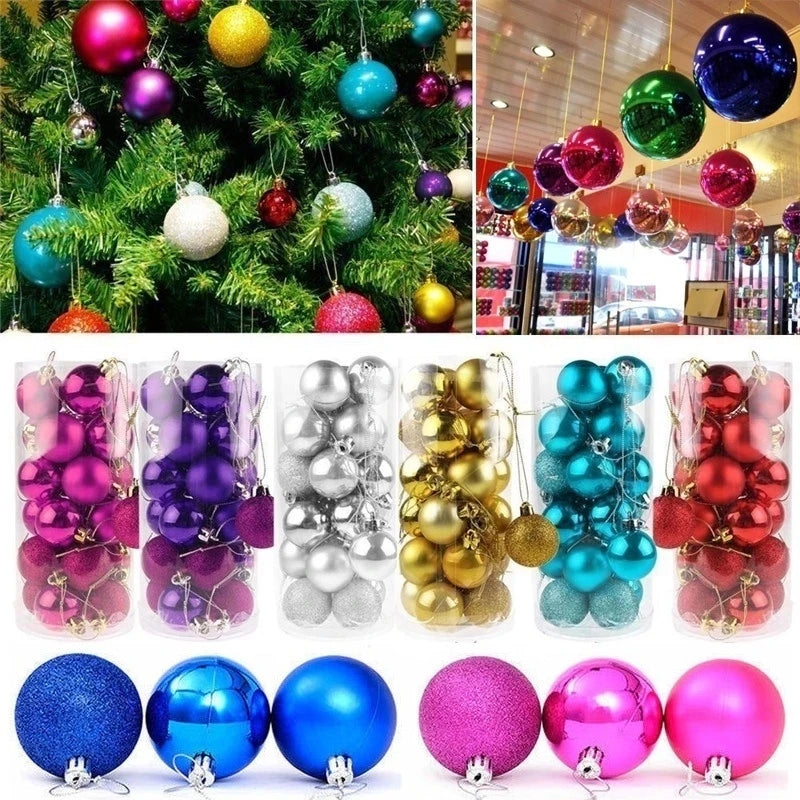 24pcs 3cm Christmas Ball Christmas Tree Balls Xmas Decor Holiday Party Decoration Gold Pink Champagne Red New Year Gift