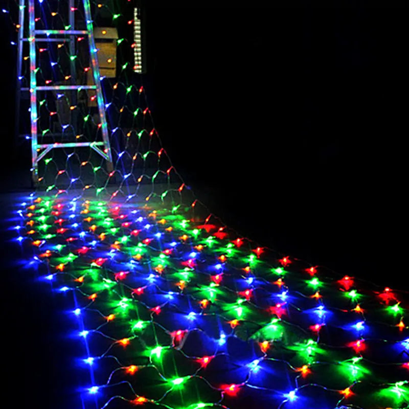 3M*2M 1.5M*1.5M LED Net Lights Courtyard Waterproof Flashing String Lights Christmas Xmas Outdoor Garden Patio Fairy Decoration