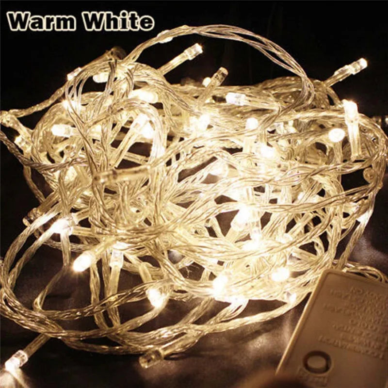 10M100LED String Fairy Light Holiday Patio Christmas Wedding Decoration AC220V 110V Outdoor Light Garland